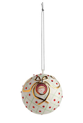 Boule De Noël Faberjorì San Bambino Porcelaine Peinte Main Alessi