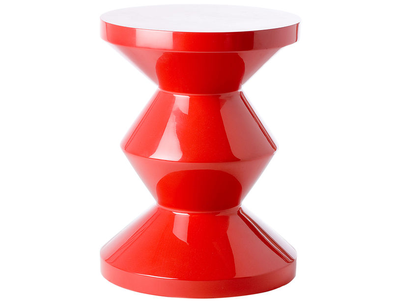 Möbel - Hocker - Hocker Zig Zag plastikmaterial rot - Pols Potten - Rot - lackiertes Polyester