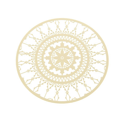 Tavola - Sottopiatti - Sottobicchiere Italic Lace / Ø 10 cm - Set da 4 - Driade Kosmo - Bianco - Ottone