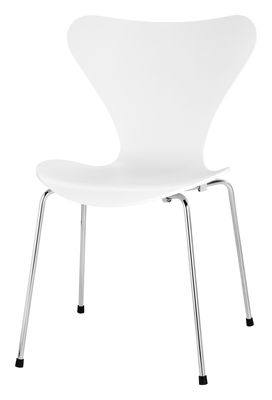 Möbel - Stühle  - Série 7 Stapelbarer Stuhl Esche - Fritz Hansen - Weiß gefärbte Esche - Esche, Stahl