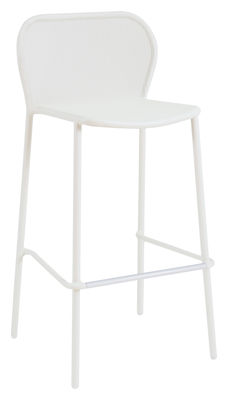 Furniture - Bar Stools - Darwin Bar chair - H 75 cm - Metal by Emu - White - Varnished steel