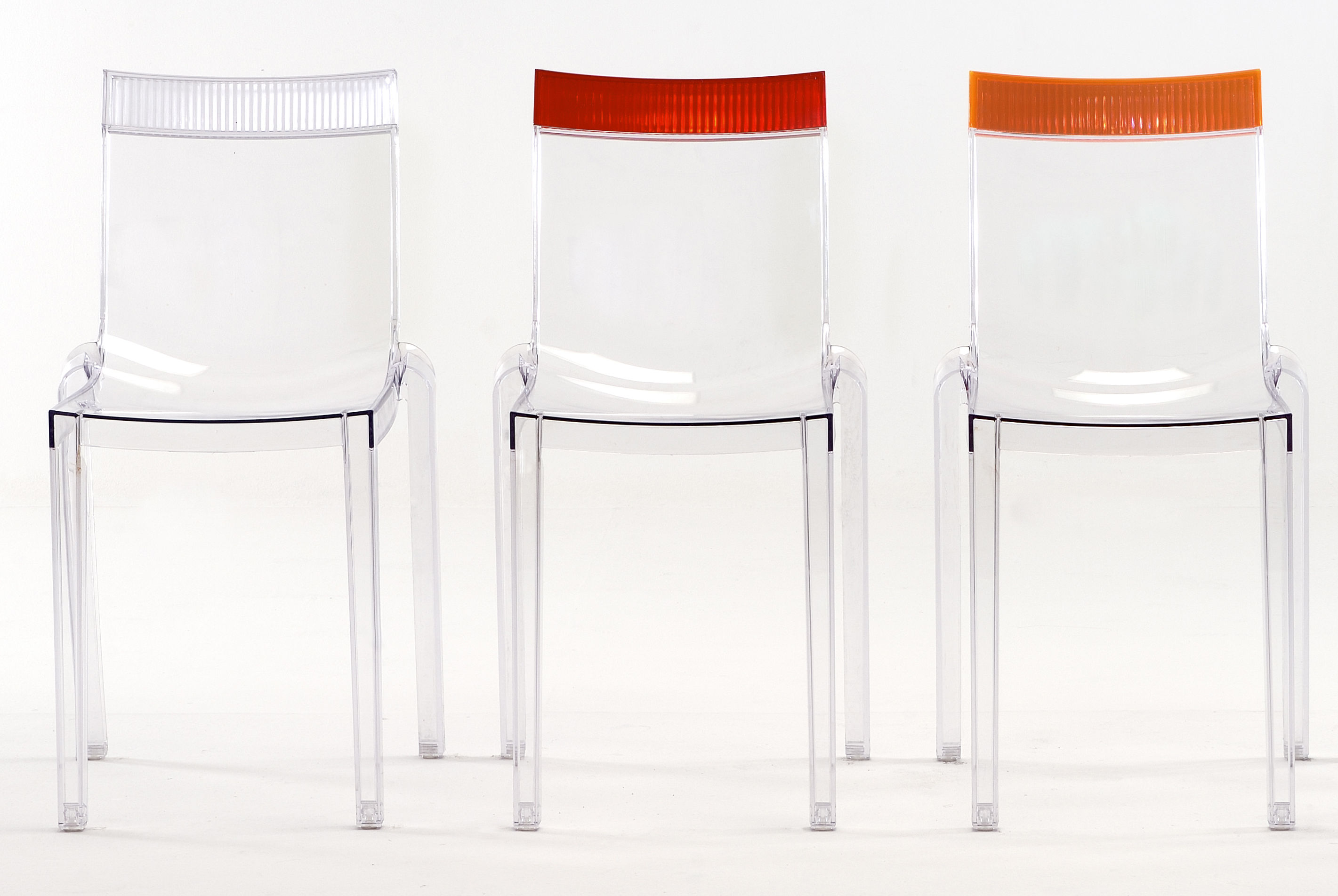 Chaise empilable Hi Cut Kartell Rouge/Transparent Made In Design