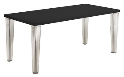 Furniture - Dining Tables - Top Top - Crystal Rectangular table - 190 cm -  glass table top by Kartell - Black glass - Glass, PMMA