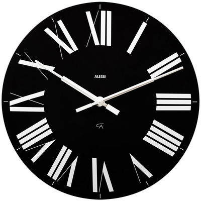 Decoration - Wall Clocks - Firenze Wall clock by Alessi - Black & white - ABS