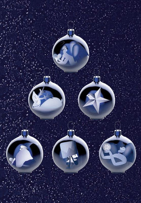 Boule De Noël Blue Christmas Verre Soufflé A Di Alessi