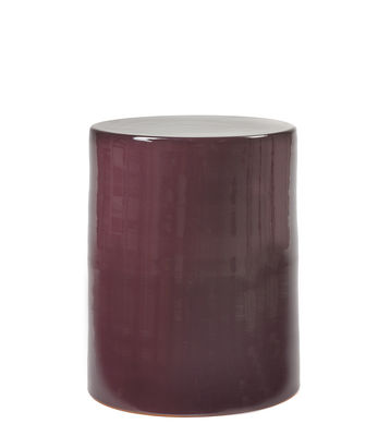 Furniture - Coffee Tables - Pawn End table - / Ø 37 x H 46 cm - Enamelled terracotta by Serax - Purple - Enamled terracotta