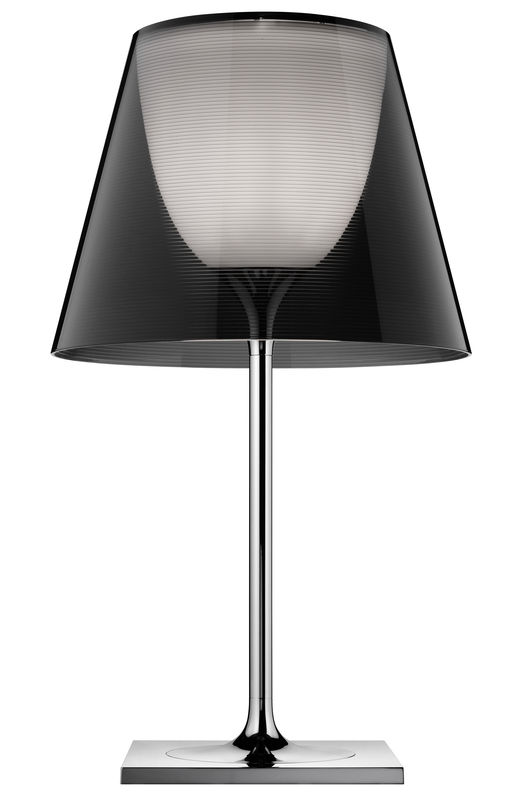 Luminaire - Lampes de table - Lampe de table K Tribe T2 plastique gris / H 69 cm - Flos - PMMA - Fumé - Aluminium poli, PMMA, Polycarbonate