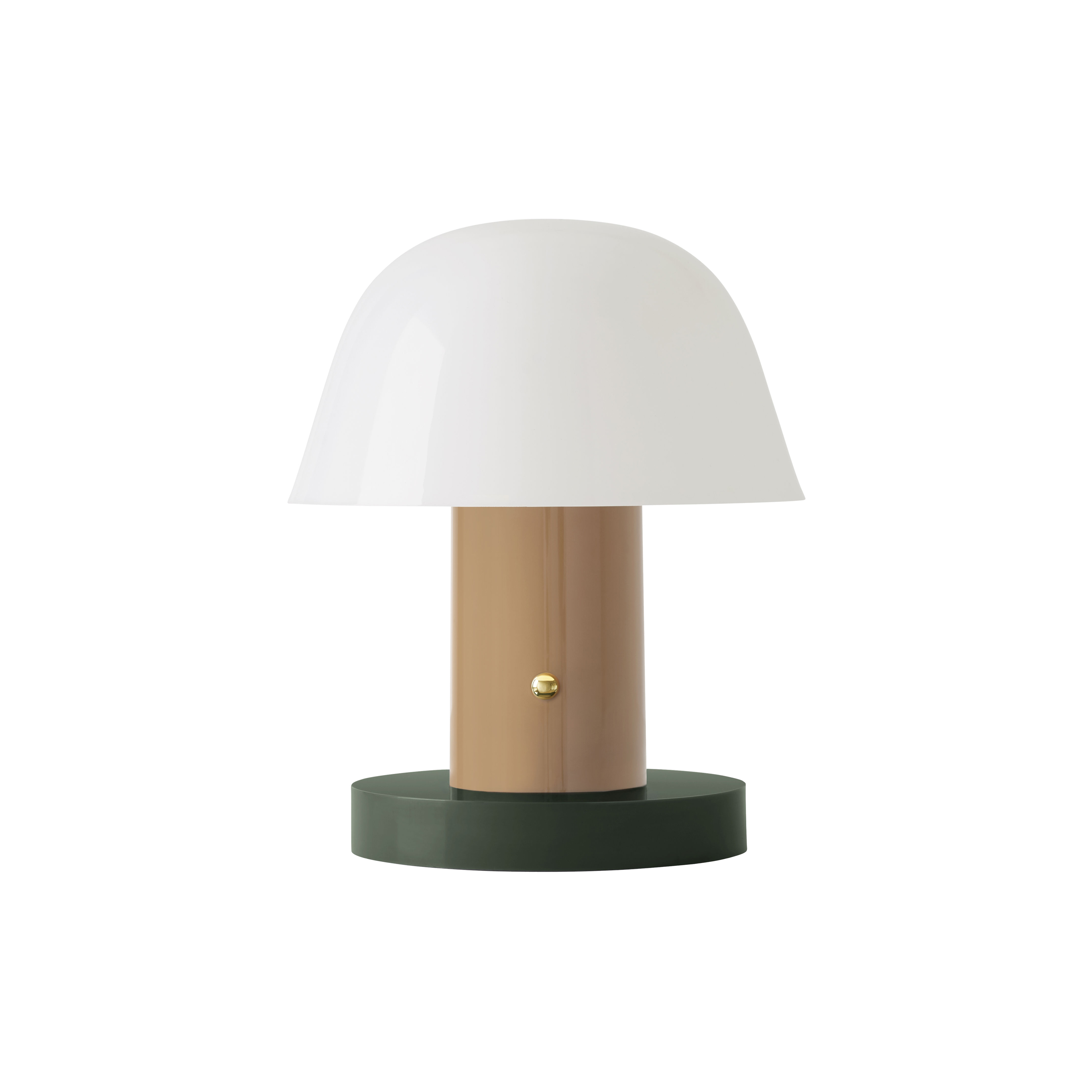 Lampe sans fil rechargeable Setago JH27 plastique vert beige / by Jaime Hayon - &tradition