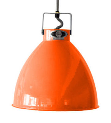 Luminaire - Suspensions - Suspension Augustin Medium Ø 24 cm - Jieldé - Orange brillant / Intérieur argent - Métal laqué