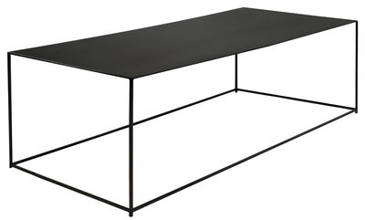 Mobilier - Tables basses - Table basse Slim Irony / 124 x 62 x H 34 cm - Zeus - Plateau phosphaté noir / Pied noir cuivré - Acier