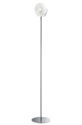 Illuminazione - Lampade da terra - Lampada a stelo Beluga Verre blanc di Fabbian - Bianco - Metallo cromato, Vetro