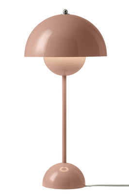 Luminaire - Lampes de table - Lampe de table FlowerPot VP3 / H 50 cm - By Verner Panton, 1969 - &tradition - Beige nude - Aluminium laqué