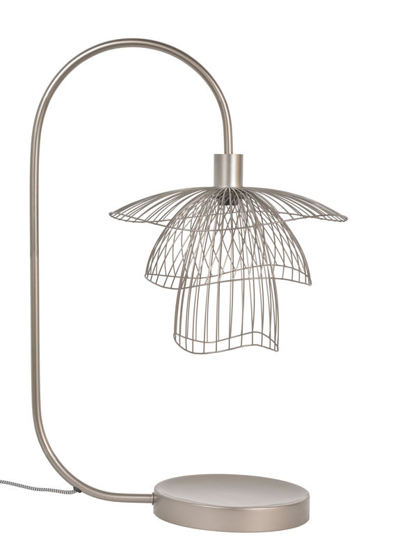Luminaire - Lampes de table - Lampe de table Papillon métal beige / H 62 cm - Forestier - Taupe métallique - Acier thermolaqué