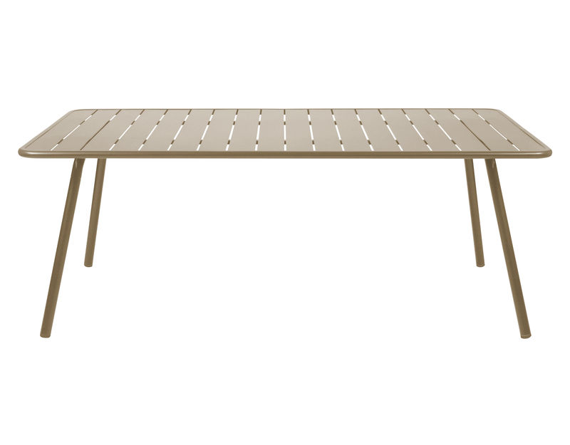 Outdoor - Garden Tables - Luxembourg Rectangular table metal brown beige rectangular - 8 persons - L 207 cm - Fermob - Nutmeg - Lacquered aluminium