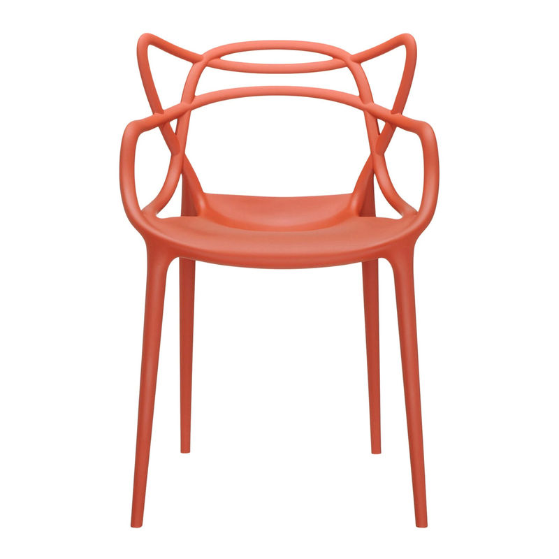 Furniture - Chairs - Masters Stacking chair plastic material red Plastic - Kartell - Orange rust - Recycled thermoplastic technopolymer