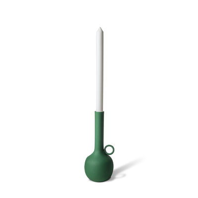 Decoration - Candles & Candle Holders - Spartan Candle stick - / Ø 10 x H 26 cm - Metal by Pols Potten - Green - Lacquered aluminium