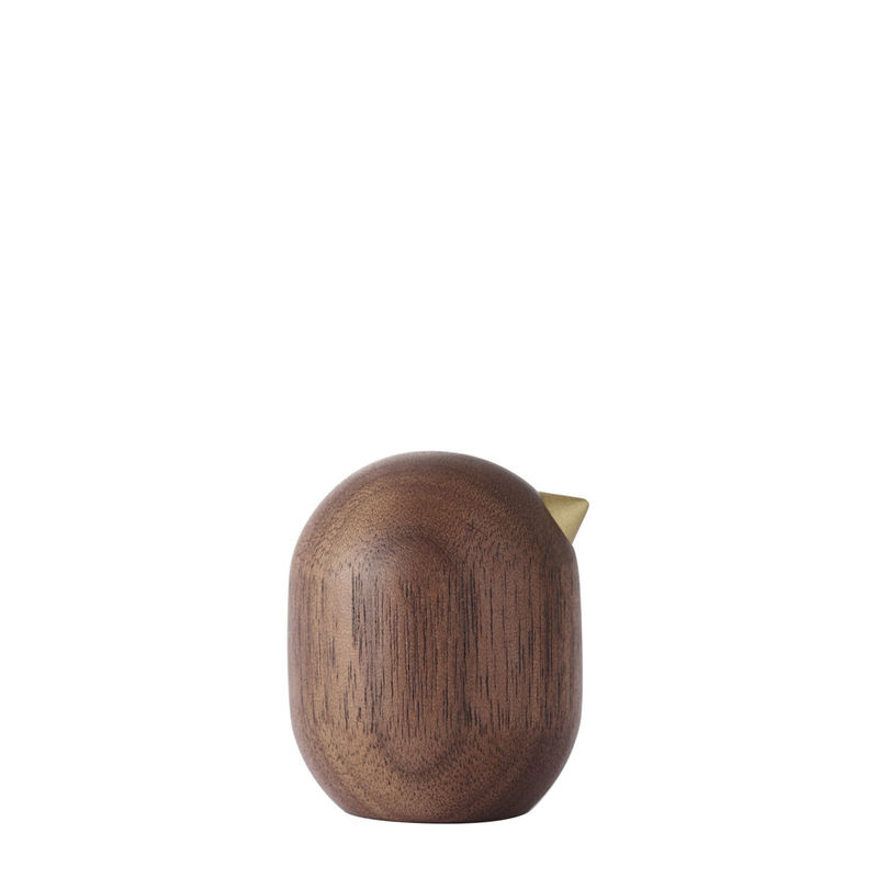 Decoration - Home Accessories - Little Bird Figurine natural wood / H 4.5 x Ø 3.5 cm - Normann Copenhagen - Walnut - Solid walnut