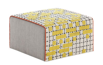 Furniture - Poufs & Floor Cushions - Bandas Small Pouf - 60 x 60 x H 35 cm by Gan - Yellow - Wool
