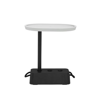 Furniture - Coffee Tables - Brick End table - / 56 x 39 x H 63.5 cm - Rotating top by Fatboy - Light grey - Nylon fabric, Polythene, Steel