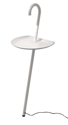 Furniture - Coffee Tables - Clochard LED Lamp - / H 98 cm - Supplement table by Martinelli Luce - White - Painted metal, Polyurethane