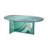 Liquefy Round table - / 180 x 115 x H 73 - Glass with marble-effected veined pattern by Glas Italia