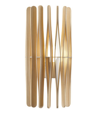 Lighting - Wall Lights - Stick Wall light by Fabbian - Natural wood - Ayous wood, Varnished metal