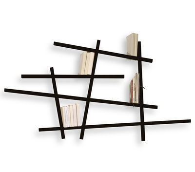 Furniture - Bookcases & Bookshelves - Mikado Bookcase - Small by Compagnie - Black - Lacquered beechwood