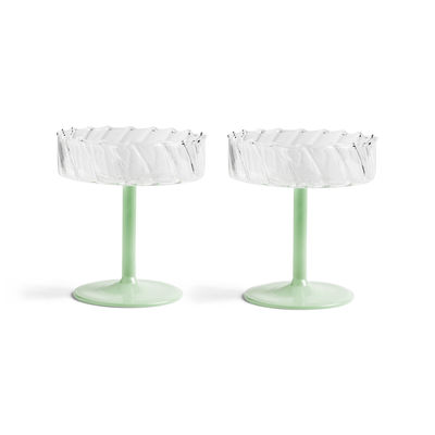 & klevering - Coupe à champagne Twirl en Verre - Couleur Vert - 20.8 x 20.8 x 12 cm - Made In Design