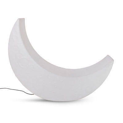 Lighting - Floor lamps - My Moon Lamp - / Luminous rocking chair - L 152 cm / Indoor-outdoor by Seletti - White - Polythene