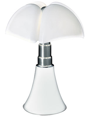 Luminaire - Lampes de table - Lampe de table Pipistrello LED / H 66 à 86 cm - Martinelli Luce - Blanc - Acier galvanisé, Aluminium laqué, Méthacrylathe opalin