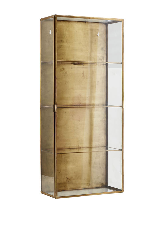 Mobilier - Etagères & bibliothèques - Rangement mural Cabinet Large métal verre transparent cuivre / Vitrine - L 35 x H 80 cm - House Doctor - Large / Laiton - Laiton, Verre