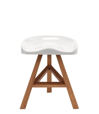 Furniture - Teen furniture - Heidi Stool by Established & Sons - Ivory - Oiled oak, Polyurethane