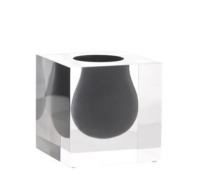 Déco - Vases - Vase Bel Air Mini Scoop / Acrylique - Carré L 10 cm - Jonathan Adler - Gris / Transparent - Acrylique
